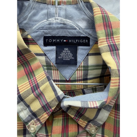 Tommy Hilfiger Plaid Short Sleeve Plaid Button Down 2XL Multicolor - Picture 3 of 4
